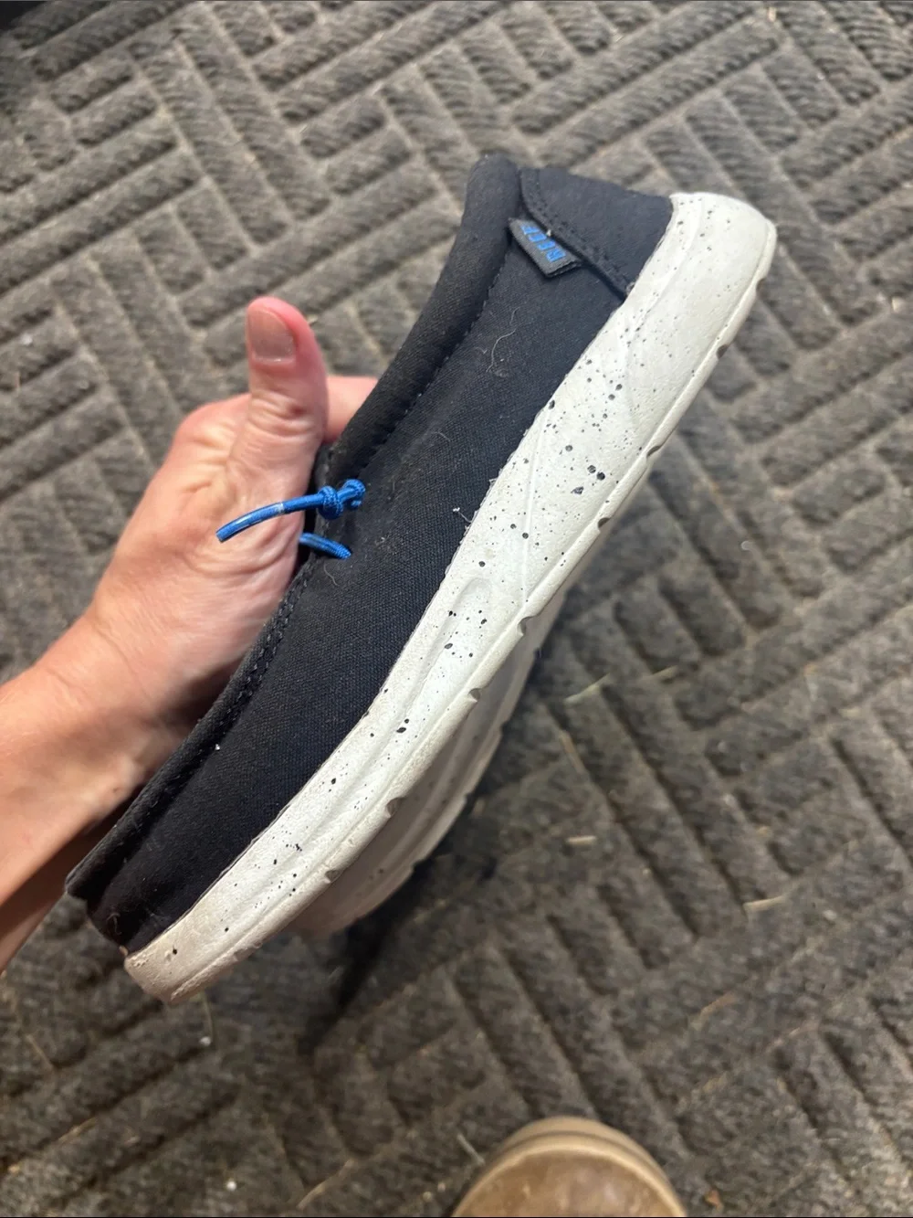 Reef Kids Black Slip-On Sneakers with Blue Lining